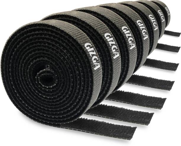 Gizga Essentials Reusable Cable Ties Strap with Double Sided Hook & Loop Wire Organizer Stick-on Velcro