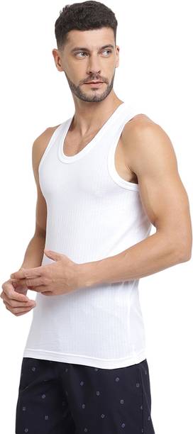 VAN HEUSEN Pack of 2 Men White Solid Ultra Soft Wider Straps Vest ...