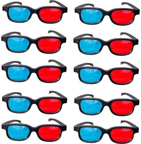 TS Best Quality Anaglyph Red-Blue 3D glass for Gaming-Movies-Magazine (10pieces) 3D Video Glasses
