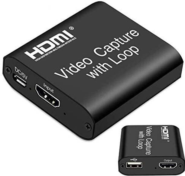 RuhZa Video Capture Card, HDMI Video Game Converter with Loop Out, Video Conference Live Broadcasting Capture Card with Loop Out Expansion Card