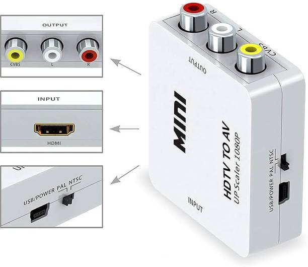 SDMINITEK  TV-out Cable HDMI to AV Converter With HDMI2AV 1080P Converter Adapter