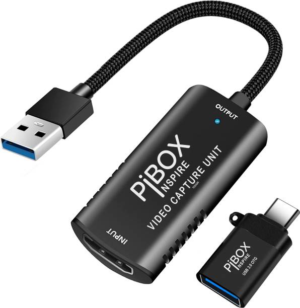 pibox india Video Capture Card, Braided Tough, 4K HDMI to USB 3.0 Game Capture Device 0 inch Blu-ray Player