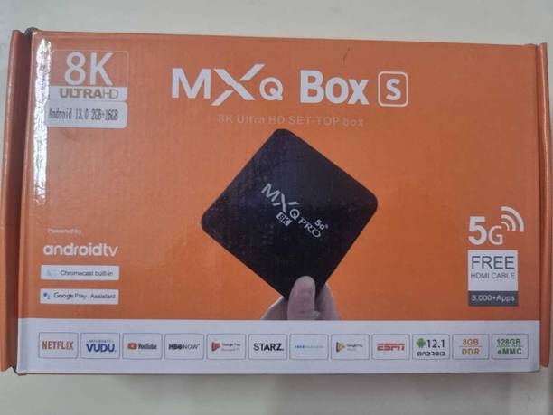 MXQ Android 13 2GB RAM/16GB ROM 64Bit Quad Core Wi-Fi UHD 10K 1080P Smart TV Set Top 100 inch DVD Player