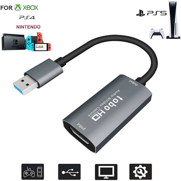 Etzin Video Capture Card, 4K Cam Link Card HDMI to USB 3.0 Capture Card 1080 inch Blu-ray Player