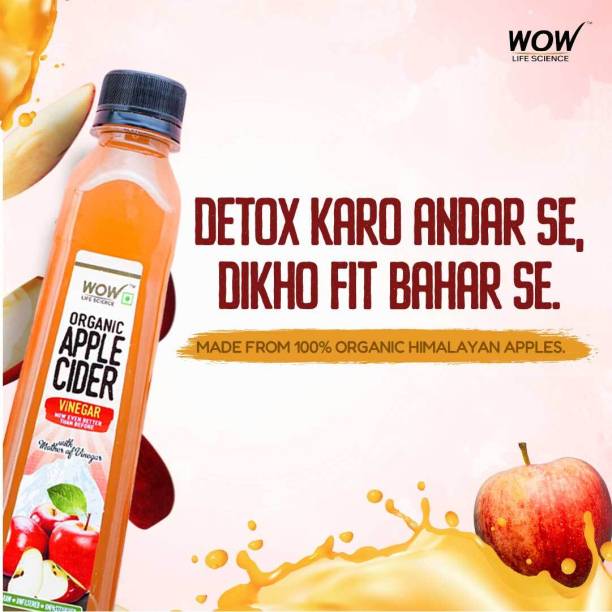 WOW Life Science Organic Apple Cider Vinegar – with strand of mother – not from concentrate Vinegar
