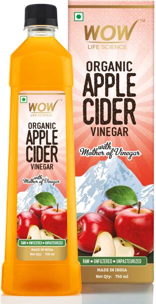 WOW Life Science Organic Apple Cider Vinegar - with strand of mother - not from concentrate Vinegar