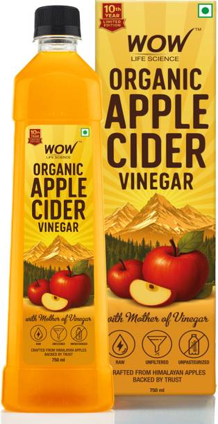 WOW Life Science Organic Apple Cider Vinegar - with strand of mother - not from concentrate Vinegar