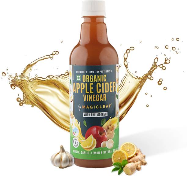 Magic Leaf Organic Apple Cider Vinegar (Ginger, Garlic, Lemon & Stevia) ACV with Mother Vinegar
