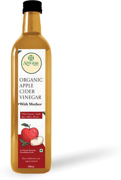 Arivasa Organic Apple Cider Vinegar with Honey | Vitamin B6 & B12 | No Preservatives Vinegar