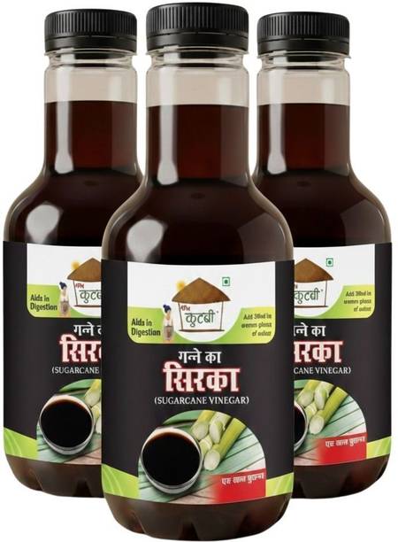 KUTBI Natural Organic Sugarcane Vinegar Sirka 500ml each(Pack of 3) Vinegar