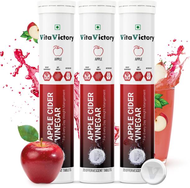 Vita Victory ACV FOR WEIGHT LOSS, 100% Pure Apple Cider Vinegar with mother, 60 Effervescent Vinegar