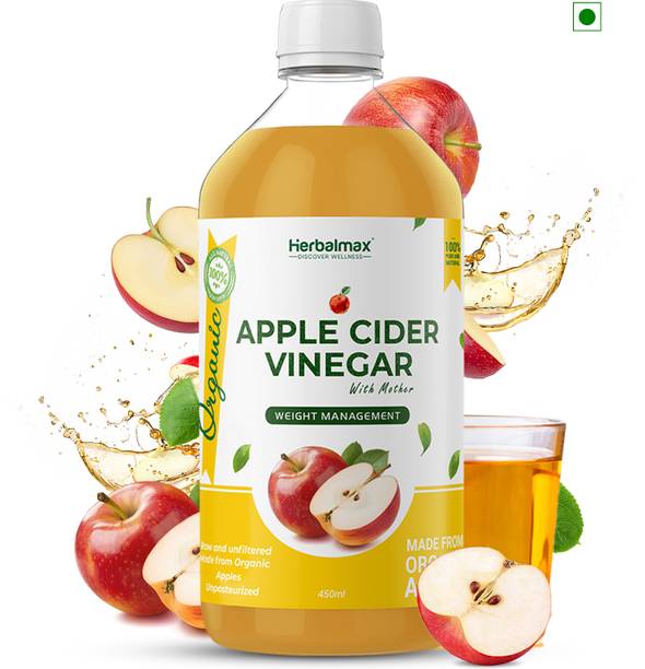 Herbal max Raw, Unfiltered & Unpasteurized Apple Cider Vinegar with Mother for Weight Loss Vinegar