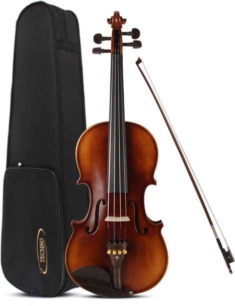 TECHNO 4/4 Full-Size Violin | Spruce Top, Maple Back & Sides, Ebony Fittings, Matt Case 4/4 Classical (Modern) Violin