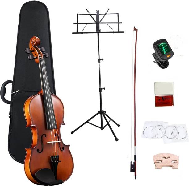 Mocking Bird 4/4 Full size Violin Set, Solid Violin for Beginners with Hard Case & Notation 4/4 Semi- Acoustic Violin