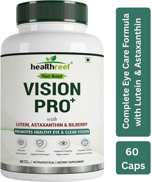 healthreef Plant-Based Vision Pro+ with Lutein & Bilberry | Eye Strain & Blue Light Support