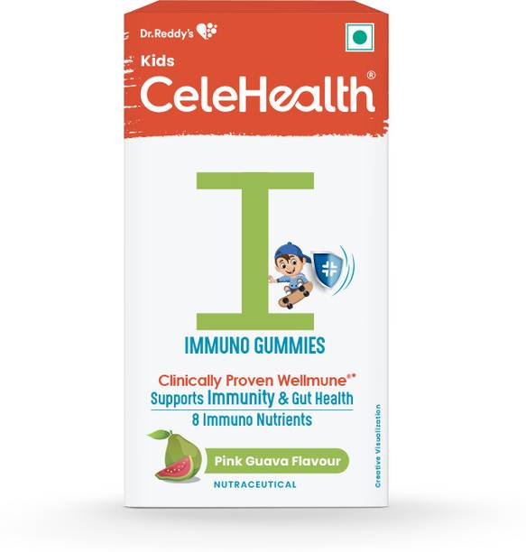 Celehealth Kidz Immuno Plus - 30 Gummies | Pink Guava with Wellmune Vitamin C & Zinc