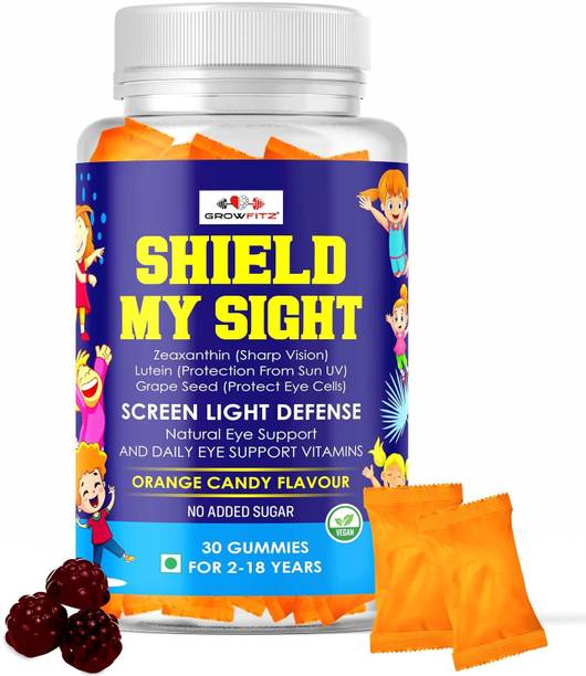 Growfitz Eye Defense | Vision Support for Kids , Men & Women | Zero Sugar | 30 Gummies