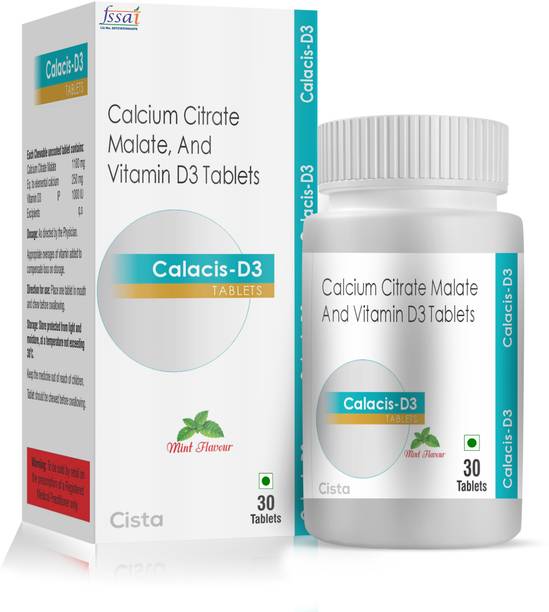 Calacis D3 Calcium Citrate Malate & Vitamin d3 Tablets Pack of 2