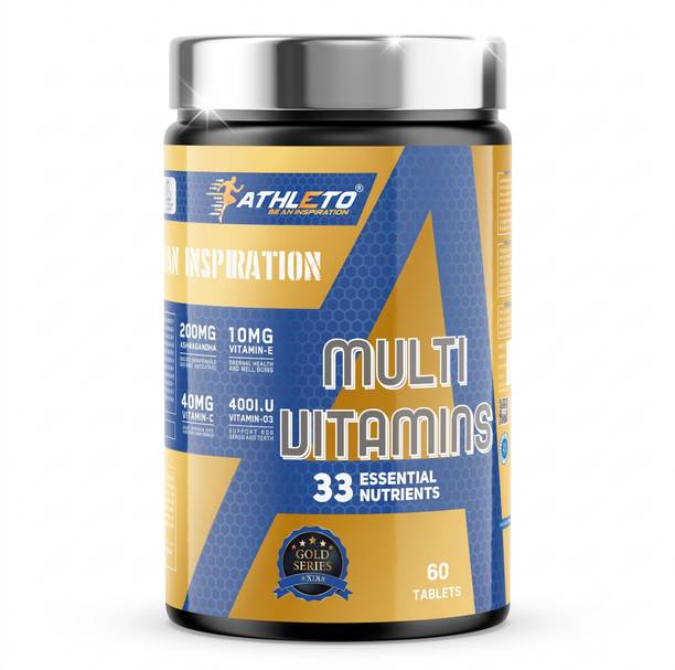 Athleto Multivitamins Tablets|33 Essential Nutrients|Ashwagandha Vitamin C,D3 & Minerals