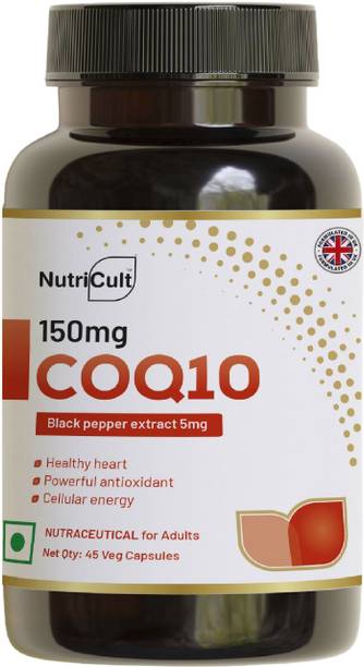 Nutricult CoQ10 Capsules – Coenzyme Q10 150mg with Black Pepper for Better Absorption