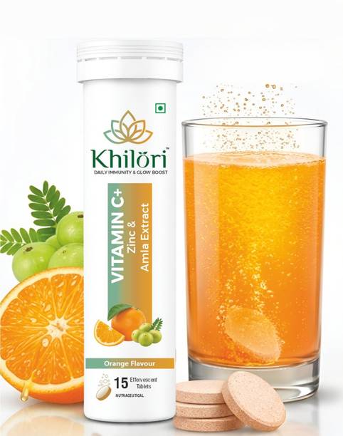 khilori Vitamin C+ Zinc, Amla Effervescent Tablets - Daily Immunity & Glow Boost Support