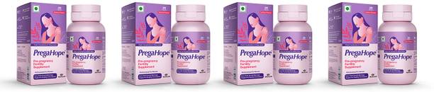Pregahope Pre-pregnancy Fertility Supplement, Nutraceutical For Women | 30 Tab x Pack of 4