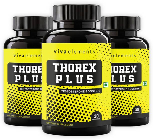 Viva Elements THOREX PLUS Testosterone Booster for Men With Ashwagandha For Stamina, Energy
