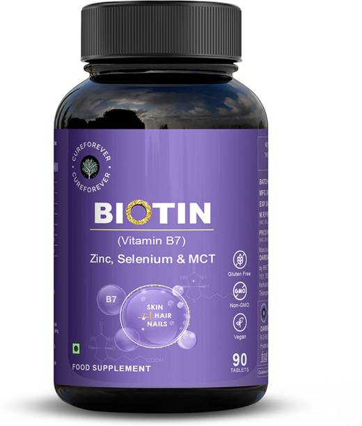 CureForever Biotin 40mcg with Coconut MCT-100% RDA Hair Growth, Nails & Skin Care
