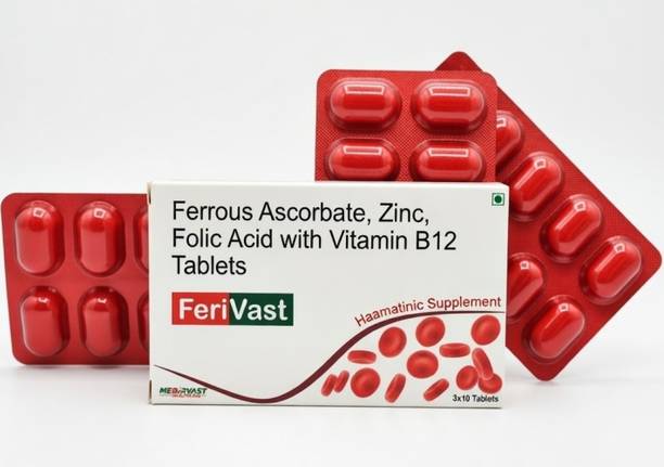 Medirvast Healthcare Ferivast-Iron with Zinc, Vitamin B9 and B12