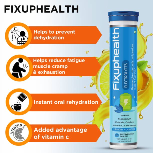 FIXUPHEALTH Electrolytes Tablets Vit C & Calcium 500mg and Vit D3