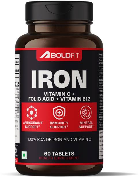 BOLDFIT Iron supplement for women & Men with Vitamin c, folic acid & Vitamin B12