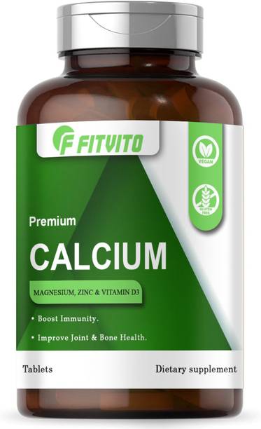 Fitvito Calcium, Magnesium, Zinc, D3 & B12 Tablets (D142)