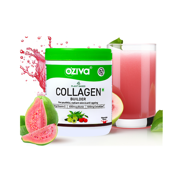 OZiva Collagen Builder for Anti-Ageing & Skin Radiance with Vitamin C, Guava Glow