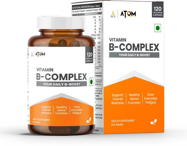 AS-IT-IS Nutrition ATOM Vitamin B Complex 100% RDA for all B Vitamins, Supplement for Women & Men