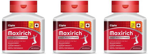 Cipla Maxirich Daily Multivitamin & Minerals Softgels Bottle