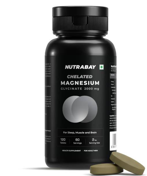 Nutrabay Magnesium Glycinate 2000mg | High Absorption Chelated for Sleep, Muscles & Brain