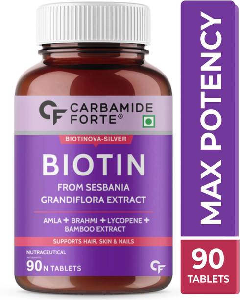 CARBAMIDE FORTE Biotin for Hair Growth with Amla, Brahmi & Bamboo Extract | Biotin Tablets