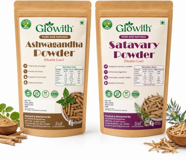 Glowith Ashwagandha & Shatavari Powder for Health & Wellness | Immunity & Energy Support
