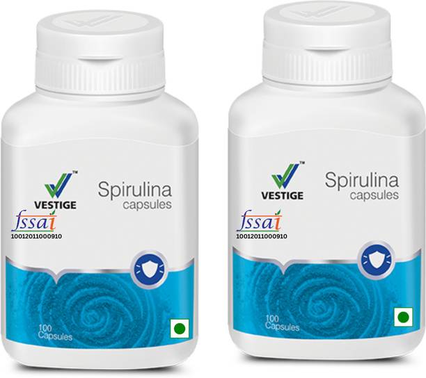 VESTlGE Spirulina 100 capsulces pack of 2 (200 capsulcve)