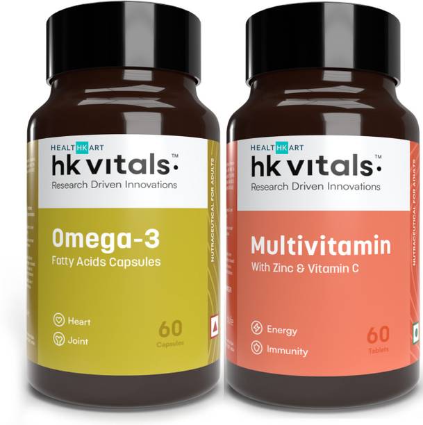 HEALTHKART HK Vitals Daily Essentials Combo (Omega - 60 Cap + Multivitamin - 60 Cap)
