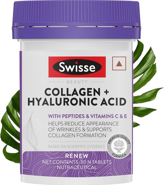 Swisse Collagen+ Hyaluronic Acid with Peptides, Vitamin C & E to Boost Skin Repair