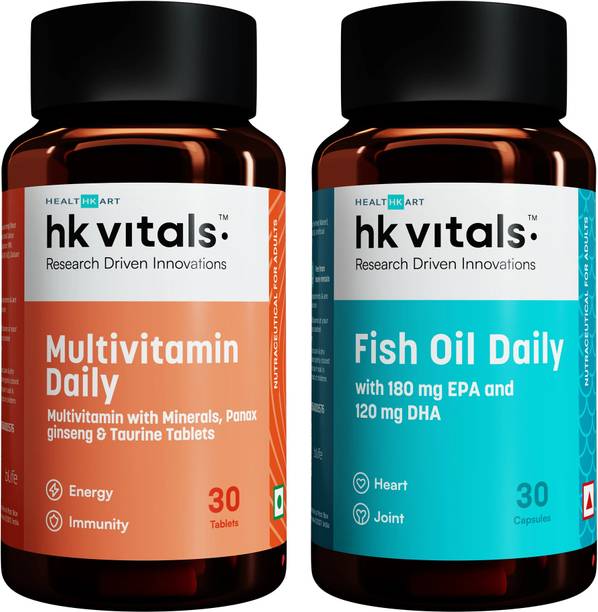 HEALTHKART hk vitals Multivitamin Daily (30 Tablets) & Fish Oil Daily