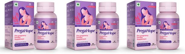 Pregahope Pre-pregnancy Fertility Supplement, Nutraceutical For Women | 30 Tab x Pack of 3