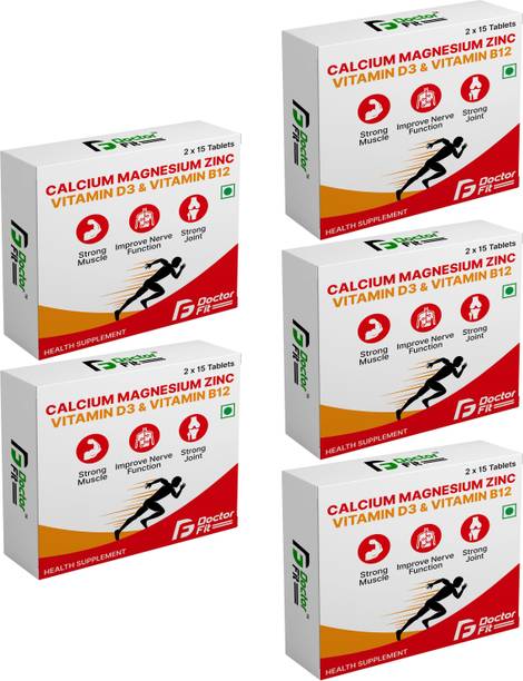 DOCTORFIT Calcium + Magnesium + Zinc + Vitamin D3 + Vitamin B12 For Men & Women