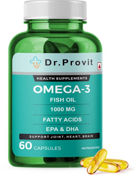 Dr.Provit Omega 3 Fish Oil Capsules 1000mg for Brain, Heart & Joint Health