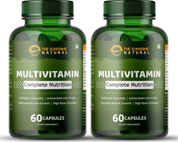 THE SUNSHINE NATURAL Multivitamin for Men & Women with Moringa Powder & Spirulina for Strong Immunity