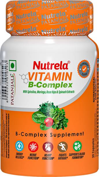 NUTRELA Vitamin B Complex Tablet with B12, Moringa & Spirulina for Energy & Immunity