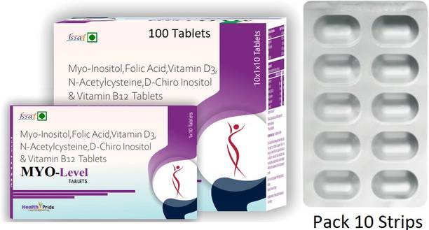 HEALTHPRIDE Myo-Inositol,Folic Acid,Vitamin D3,N-Acetylcysteine,D-Chiro Inositol,Vitamin B12