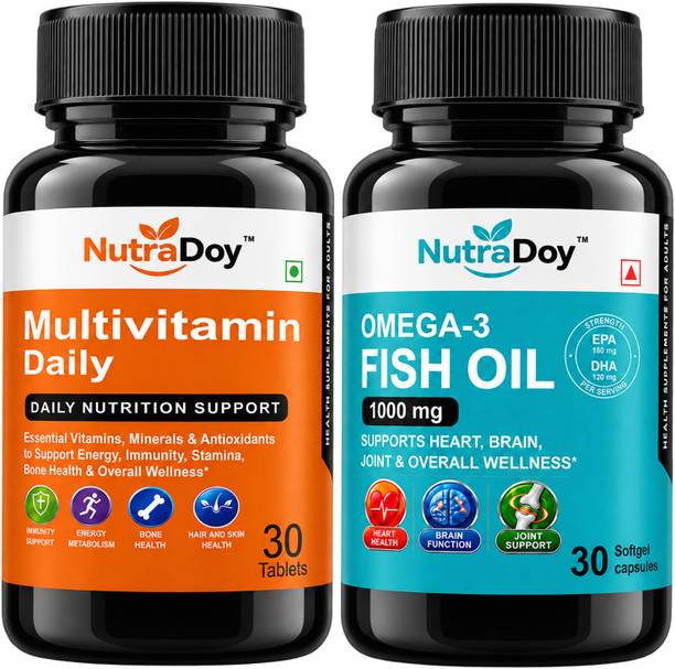 NutraDoy Multivitamin & Omega 3 Fish Oil Combo (30N Tabs + 30N Caps)