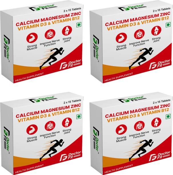 DOCTORFIT Calcium + Magnesium + Zinc + Vitamin D3 + Vitamin B12 For Men & Women